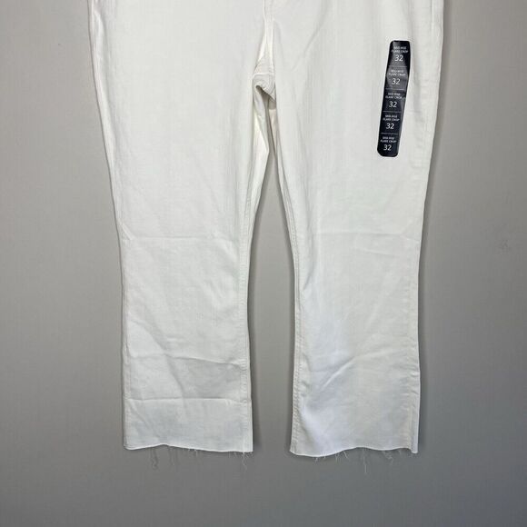 J.CREW Jeans Women 32 Flare Crop NEW White Raw Hem Stretch BO933 - Picture 6 of 16